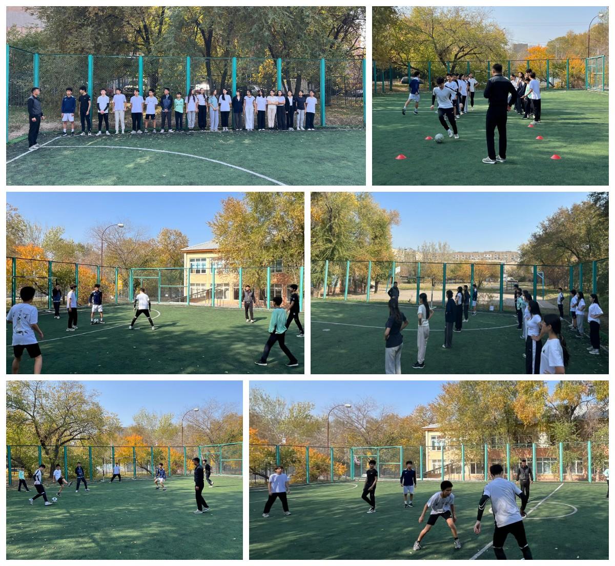 Эстетика кафедрасы бойынша дене шынықтыру пәнінен 9 "Б" сыныбына «Командалық жұмыс және көшбасшылық дағдысы» тақырыбына ашық сабақ өткізілді